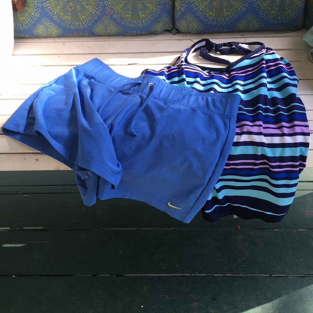 Swim top and bottom and Nike Dry Fit Shorts